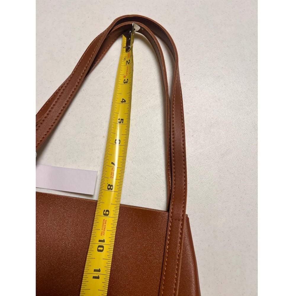 Henny + Lev Vegan Leather Tote Bag Brown Minimalist Shoulder Bag NWT Medium - Picture 9 of 15